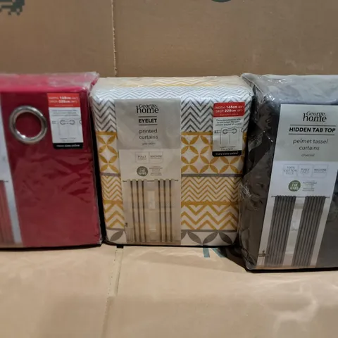APPROXIMATELY 8 ASSORTED CURTAINS IN VARIOUS STYLES & COLOURS 