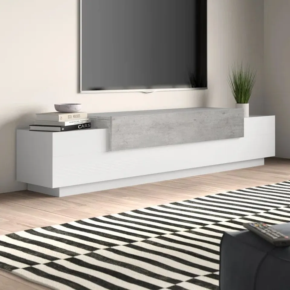 BOXED NOSTRAND TV STAND FOR TVS UPTO 88" WHITE