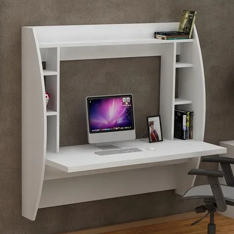 BRAND NEW BOXED VIVENSE ARNETTI BUGLEM STUDY DESK - WHITE (1 BOX)