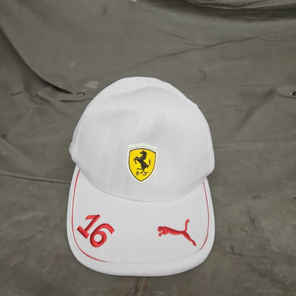 PUMA FERRARI WHITE BASEBALL CAP – WITH FERRARI CREST