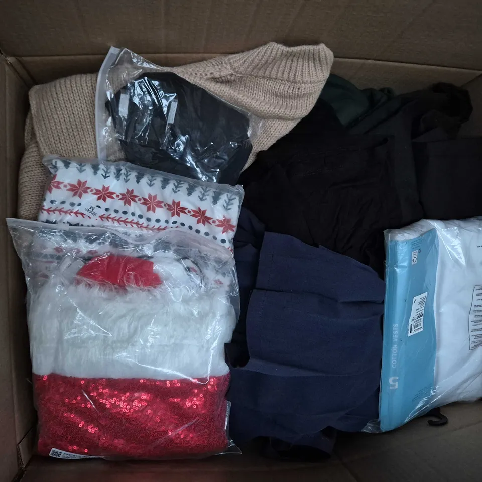 APPROXIMATELY 35 ASSORTED CLOTHING ITEMS IN VARIOUS SIZES, STYLES & COLOURS TO INCLUDE BRANDS SUCH AS SHEIN, VESPER, M&S, ETC - COLLECTION ONLY