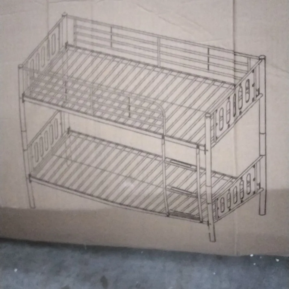 BOXED METAL BUNK BED WITH LADDER 