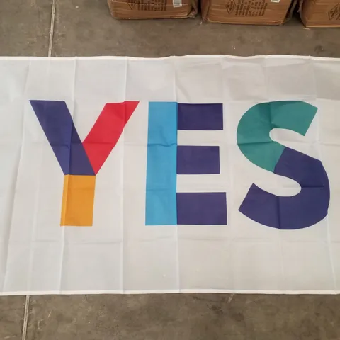 BOX CONTAINING APPROXIMATELY 100 YES FLAGS
