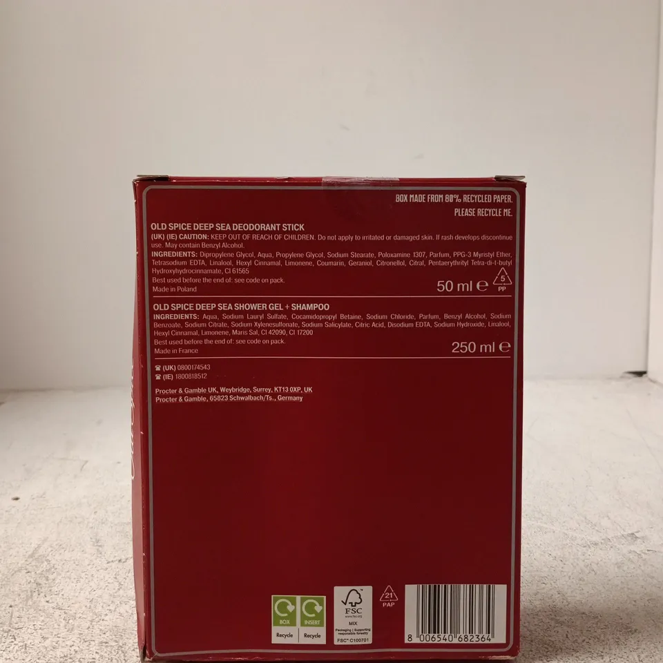 OLD SPICE DEEP SEA 3-IN-1 DEODORANT STICK & SHOWER GEL GIFT SET