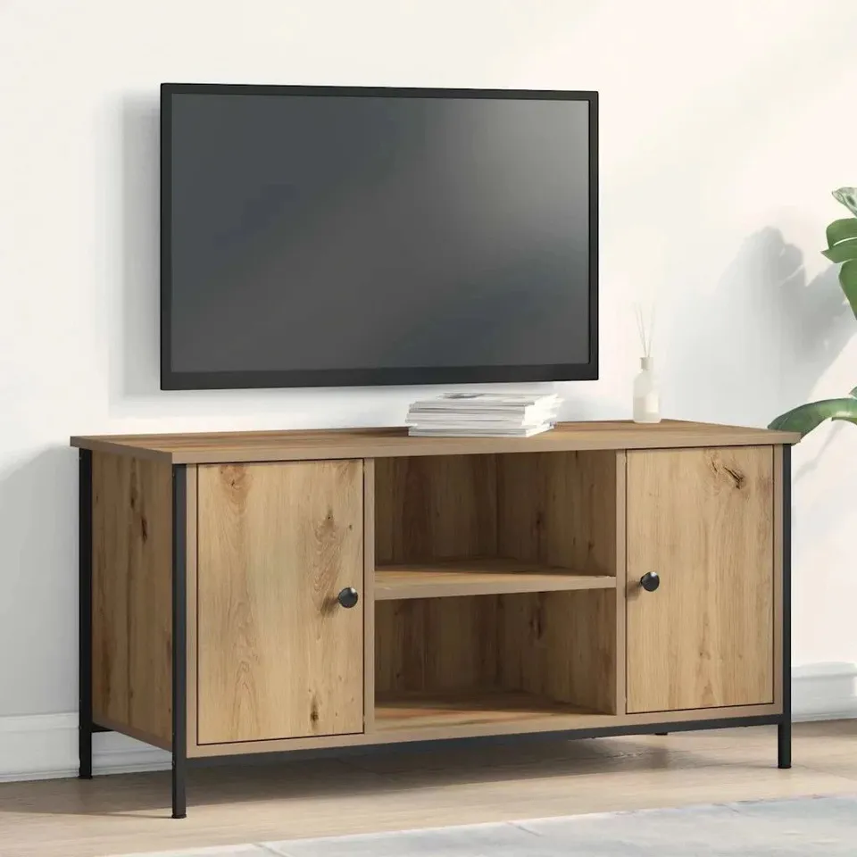 BOXED TV CABINET ARTISAN OAK 100 X 40 X 50 CM ENGINEERED WOOD VIDAXL