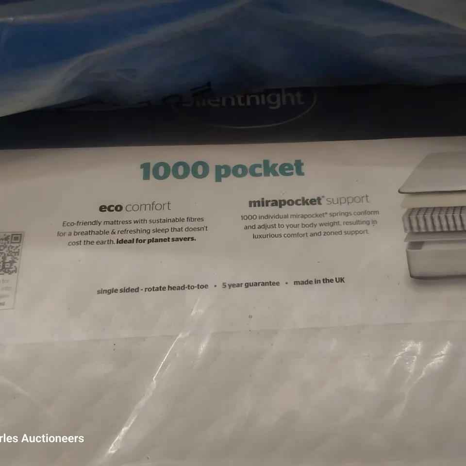 QUALITY BAGGED SILENTNIGHT 5' KINGSIZE 1000 POCKET MATTRESS 