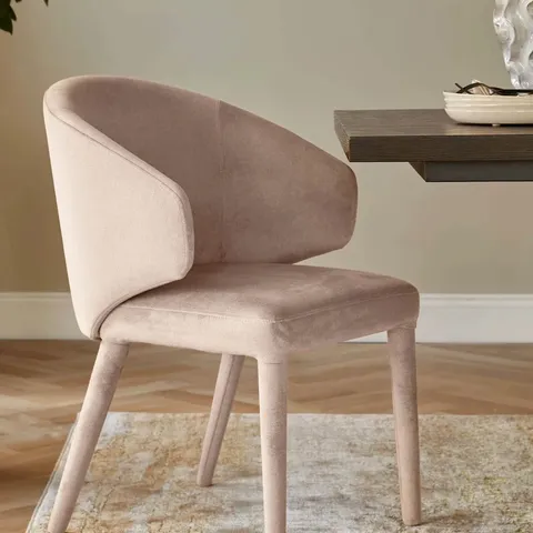 BOXED DANETTI ETHAN CHAMPAGNE VELVET DINING CHAIR
