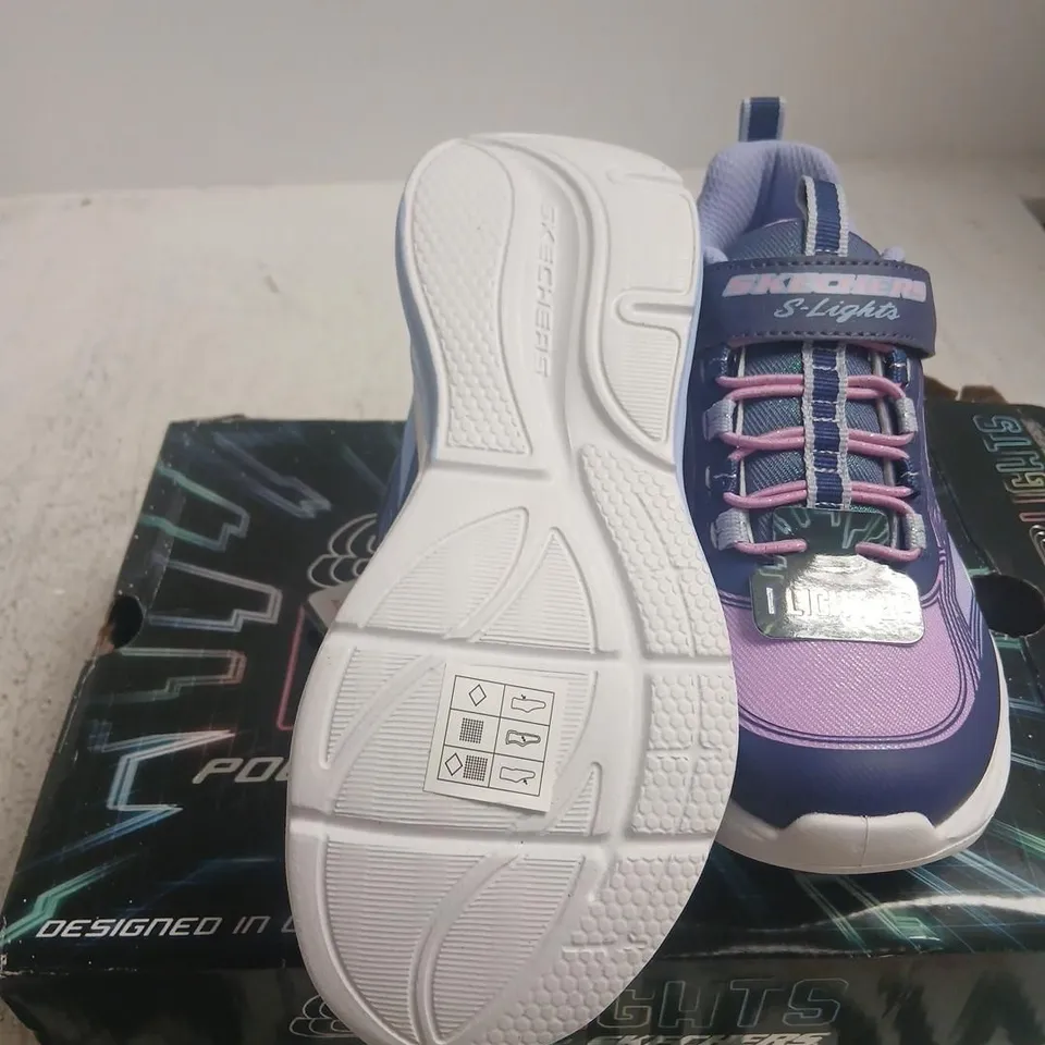 SKECHERS S-LIGHTS KIDS SNEAKERS – PURPLE/PINK GRADIENT, UK KIDS 12