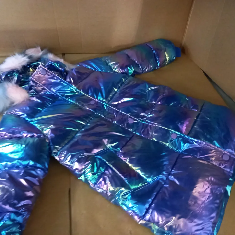 METALLIC RAINBOW FASHION COAT - L