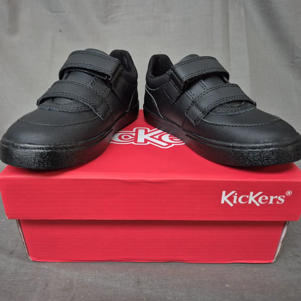 BOXED PAIR OF KICKERS SHOES IN BLACK EU SIZE 27