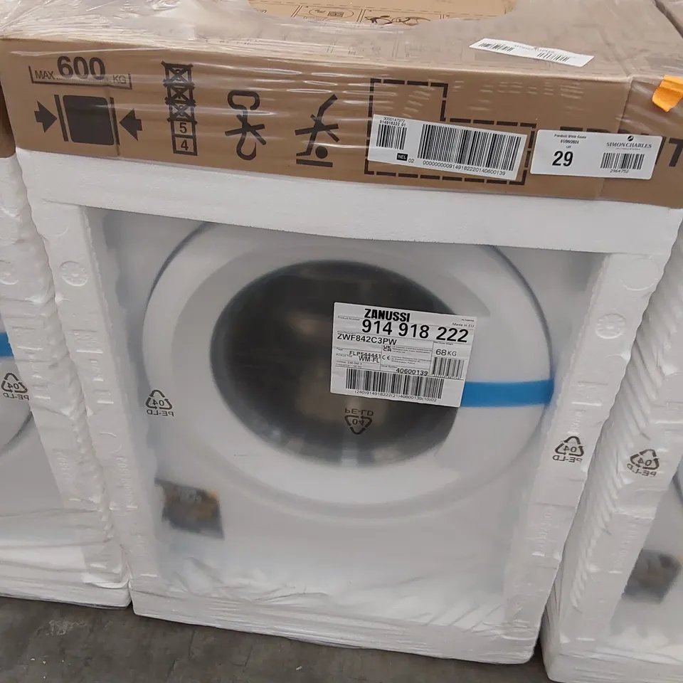 ZANUSSI ZWF842C3PW WASHING MACHINE, 8KG, 1400 SPIN, WHITE, C RATED