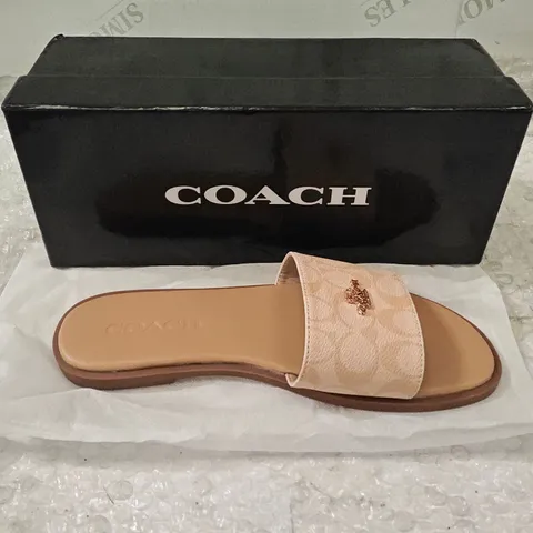COACH SANDALS – BEIGE MONOGRAM STRAP, UK 6 (EU 39)