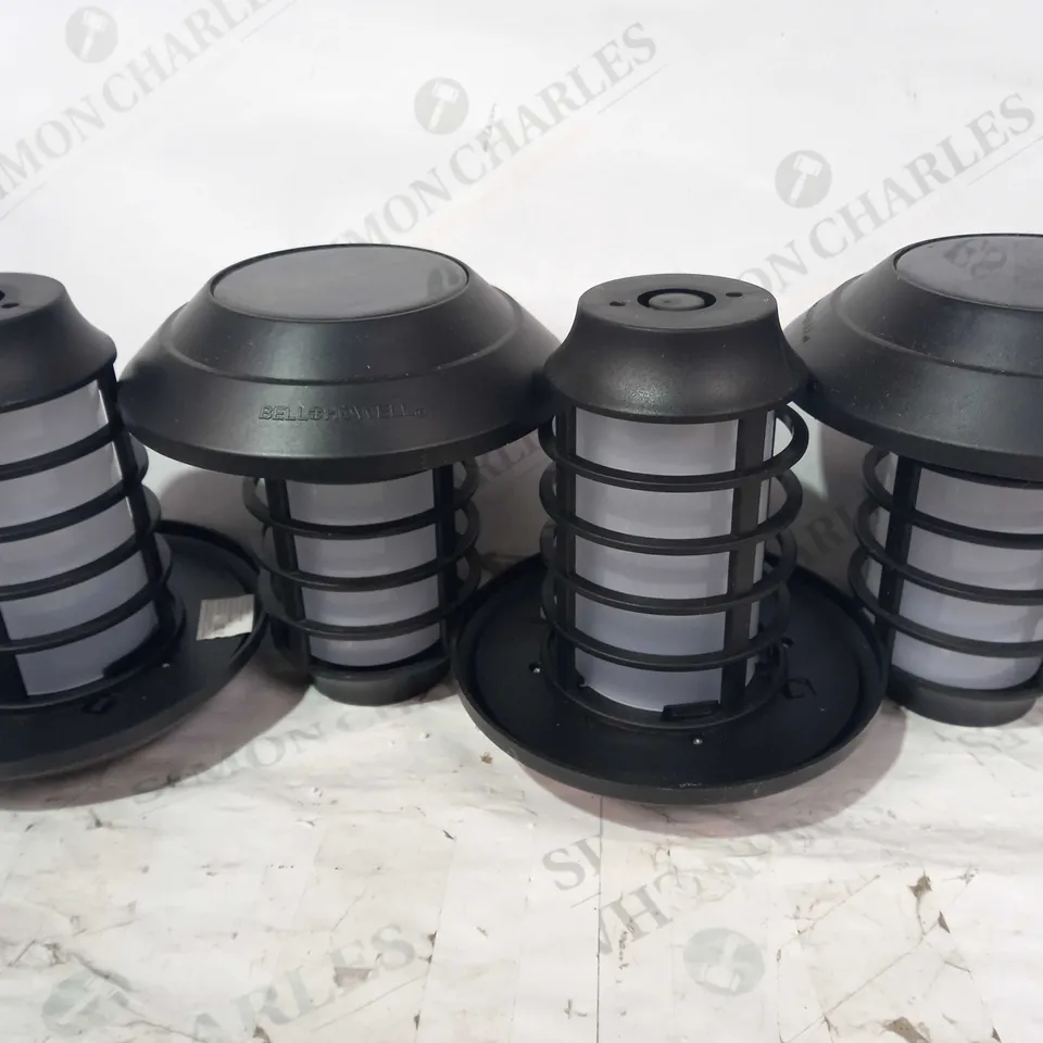 BELL & HOWELL SET OF 4 SOLAR 21 LUMENS DUAL FUNCTION FLAME/ WHITE STAKE LIGHTS
