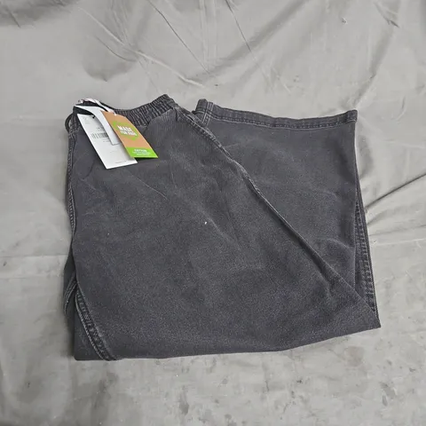 PIXIEGIRL ELASTICATED WAIST TROUSERS IN WASHED BLACK SIZE 12