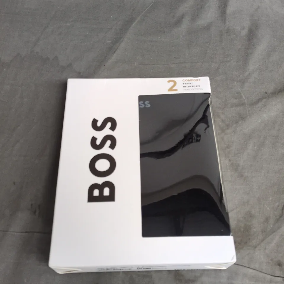 HUGO BOSS T-SHIRT - BLACK, BOXED - X2 - LARGE