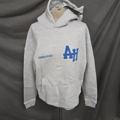 ANNIEHOOD COLLEGE HOODIE IN GREY SIZE S