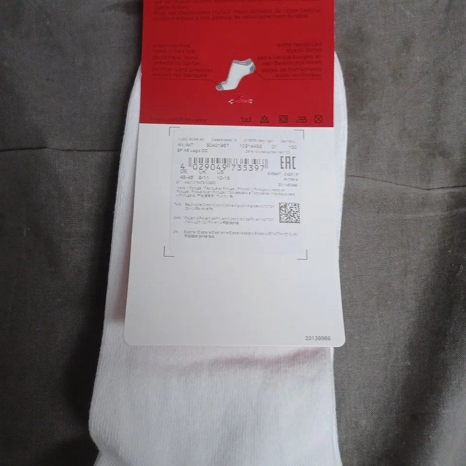 HUGO BOSS SOCKS – 2-PACK, WHITE UK 9-11