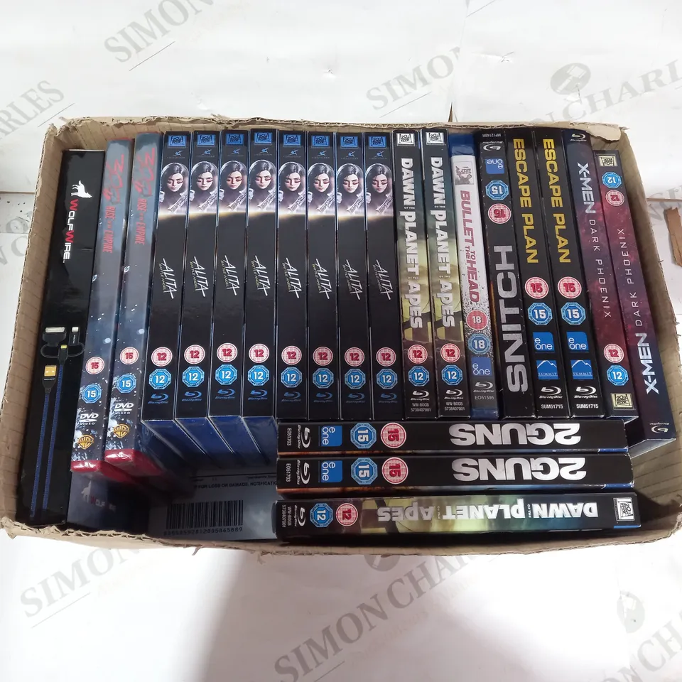 LOT OF APPROXIMATELY 51 ASSORTED BLU-RAY AND DVDS TO INCLUDE JUMANJI THE NEXT LEVEL, CLOUDY WITH A CHANCE OF MEATBALLS, THE MATRIX ETC (2 BOXES)