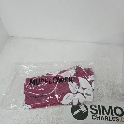MUDFLOWER WOMEN'S FLORAL TOP – PINK/MAGENTA WITH WHITE FLOWER PRINT, UK SIZE S