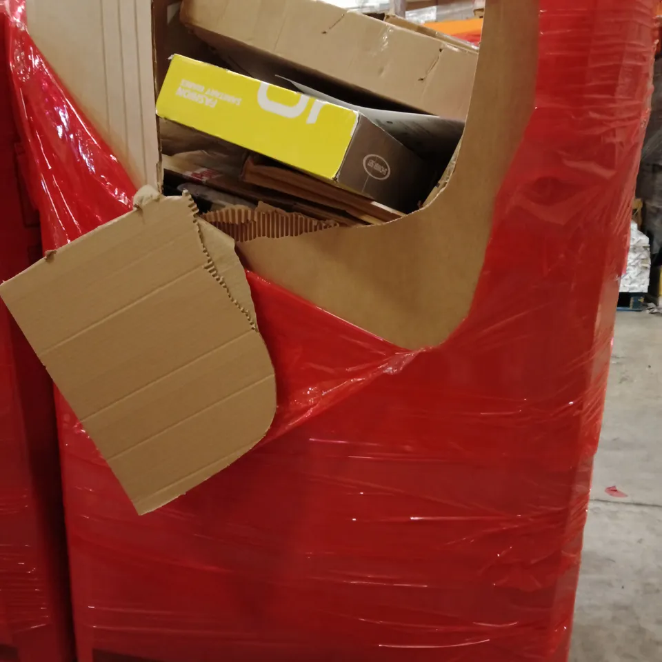PALLET OF ASSORTED HOUSEHOLD GOODS AND PRODUCTS TO INCLUDE;SHOWER SET,FULL LENGTH MIRROR, CEILING FAN WITH LIGHTS