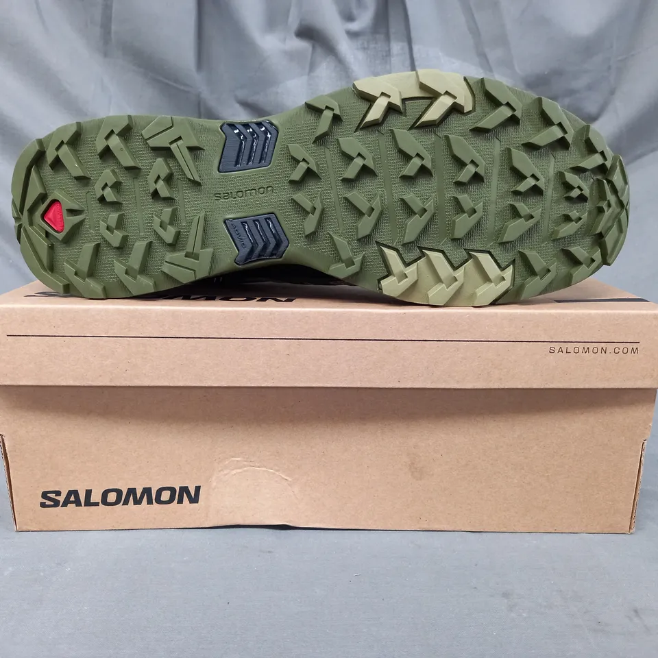 BOXED PAIR OF SALOMON X ULTRA 4 GTX SHOES IN SLATE GREEN/OLIVE/BLACK UK SIZE 11