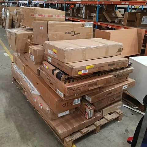 PALLET OF ASSORTED, INCOMPLETE FURNITURE PARTS AND PIECES 