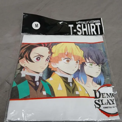 LADIES DEMON SLAYER ANIME T-SHIRT WHITE SIZE MEDIUM