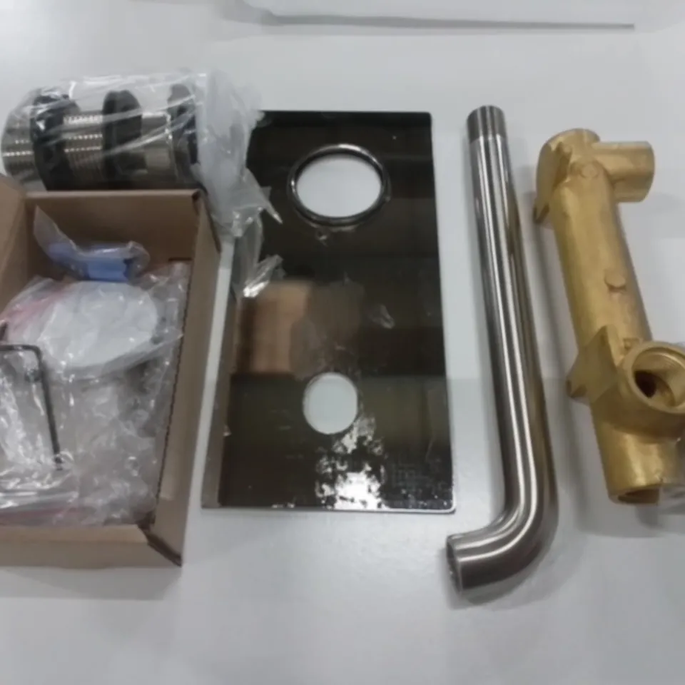 BOXED AS NEW CALYPSO PALENA WALL MOUNTED BASIN TAP IN BRUSHED NICKEL