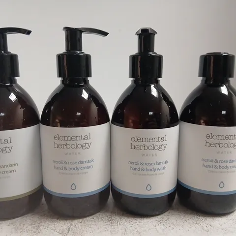 4 X ELEMENTAL HERBOLOGY PRODUCTS TO INCLUDE HAND,K BODY WASH & CREAM