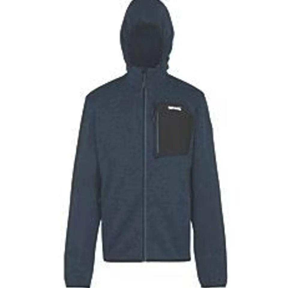 BRAND NEW REGATTA GREAT OUTDOORS RMA673 | HERREN HODDED FLEECE JACKE - HOODEDNEWHILL MOONLIGHT DENIM SIZE M