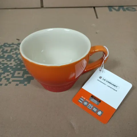 LE CREUSET STONEWARE GRAND MUG IN VOLCANIC ORANGE 