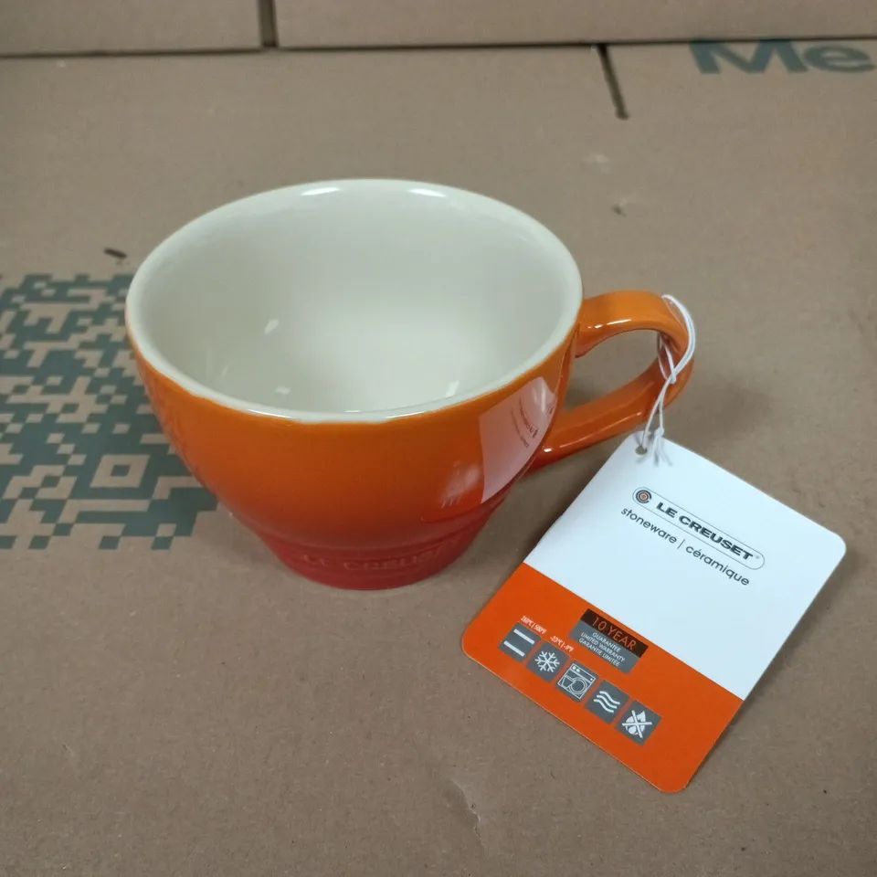 LE CREUSET STONEWARE GRAND MUG IN VOLCANIC ORANGE