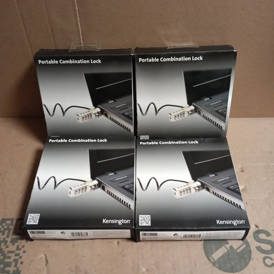4 X KENSINGTON PORTABLE COMBINATION LOCK BOXED