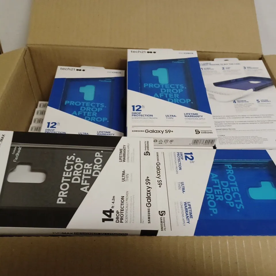 LOT OF 46 X TECH21 PURE SHIMMER HARDSHELL CASE FOR GALAXY S10E - BLUE - 31 X TECH21 EVO MAX HARDSHELL CASE FOR GALAXY S9 PLUS - CHARCOAL