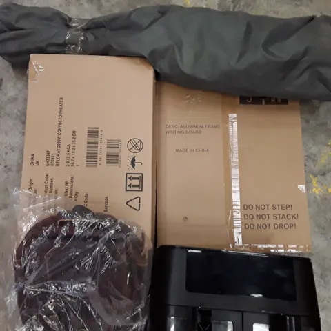 PALLET OF ASSORTED HOUSEHOLD ITEMS TO INCLUDE AIR FRYER, BAGS, CAMPING CHAIRS AND PICTURE FRAMES ECT