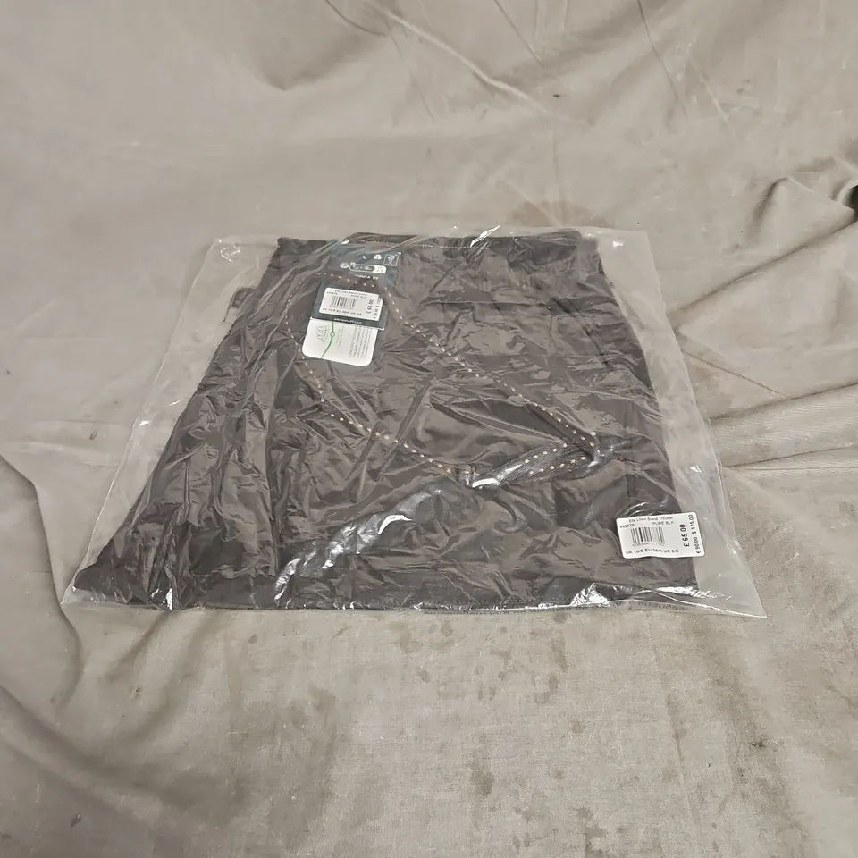 WHITE STUFF ELLE LINEN BLEND TROUSER IN PURE BLACK SIZE 10/S