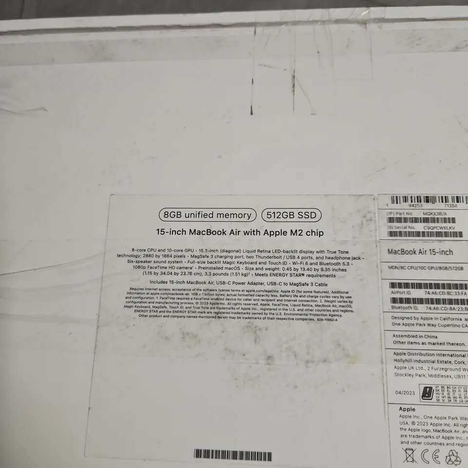 APPLE MACBOOK AIR 15-INCH M2, 8GB RAM, 512GB SSD – NAVY, BOXED