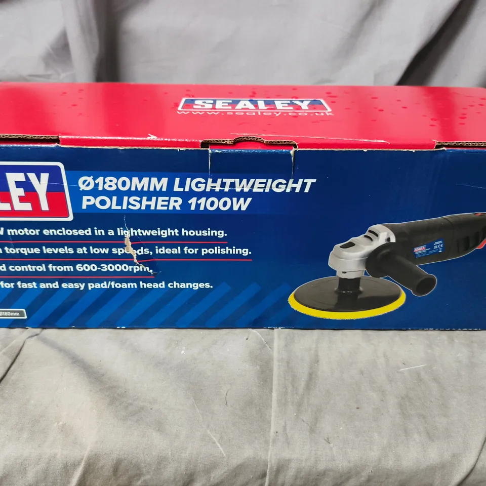 SEALEY 180MM LIGHTWEIGHT POLISHER 1100W – MODEL ER1700, BOXED