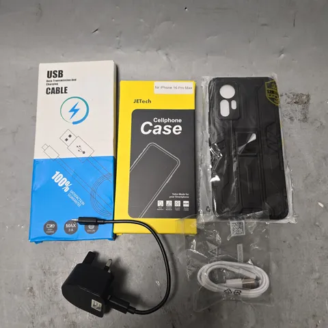 APPROXIMATELY 15 ASSORTED SMARTPHONE ACCESSORIES TO INCLUDE CHARGING CABLES, POWERBANKS, PHONE CASES ETC 
