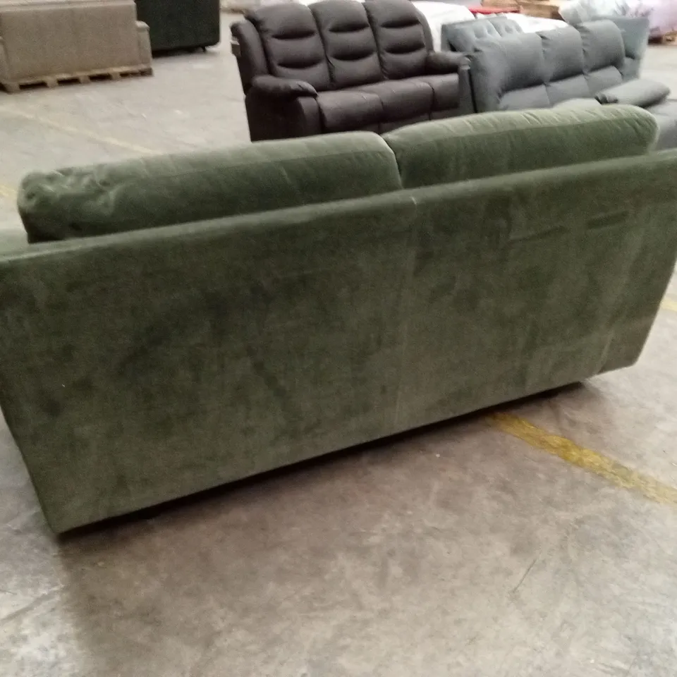 QUALITY DESIGNER ITALIAN MADE FLORENCE 3 SEATER FABRIC UPHOLSTERED SOFA - GREEN