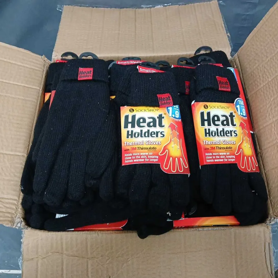 APPROXIMATELY 40 SOCKSHOP HEAT HOLDERS THERMAL GLOVES S/M