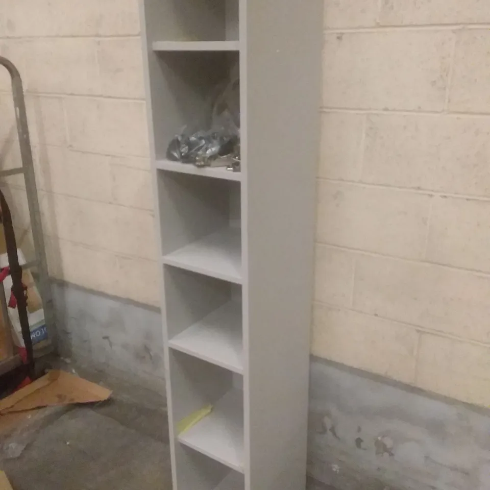 Grey linen tower unit 30x180x38cm