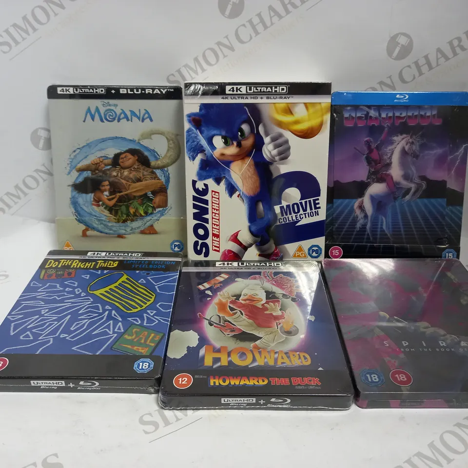 LOT OF 21 BLU-RAYS, TO INCLUDE DEADPOOL, HOWARD THE DUCK, SONIC THE HEDGEHOG, ETC