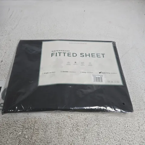 COTTON PASSION WATERPROOF FITTED SHEET – BLACK, SUPER KING (183X200 CM)