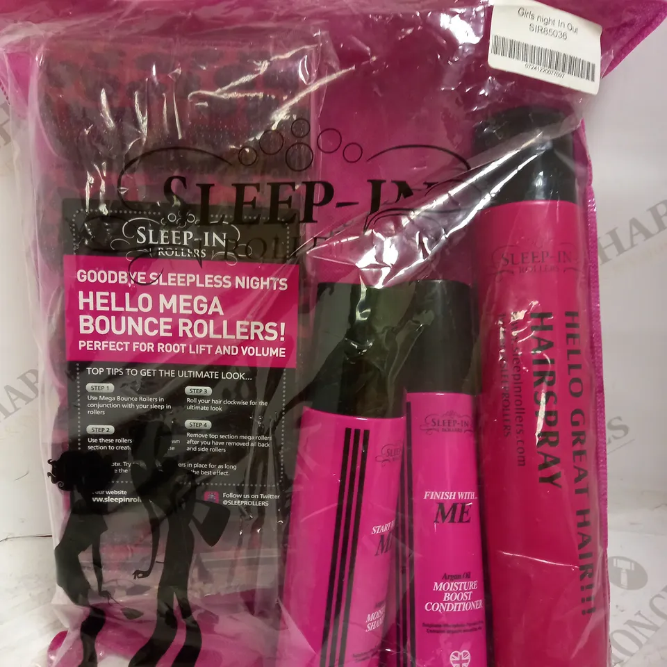 SLEEP-IN ROLLERS 4PC GIRLS NIGHT IN HAIRCARE SET