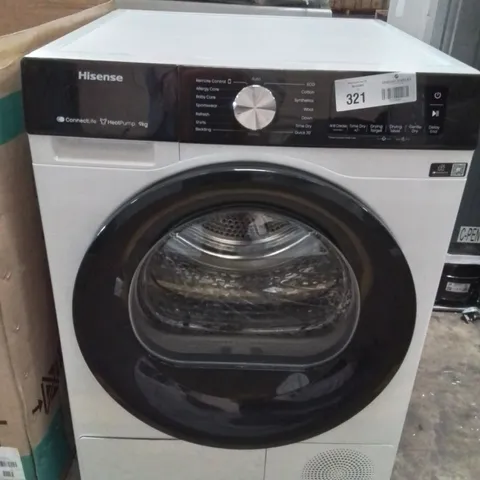 HISENSE 3S SERIES DH3S902BW3 WIFI CONNECTED 9KG HEAT PUMP TUMBLE DRYER - WHITE - A+++ RATED
