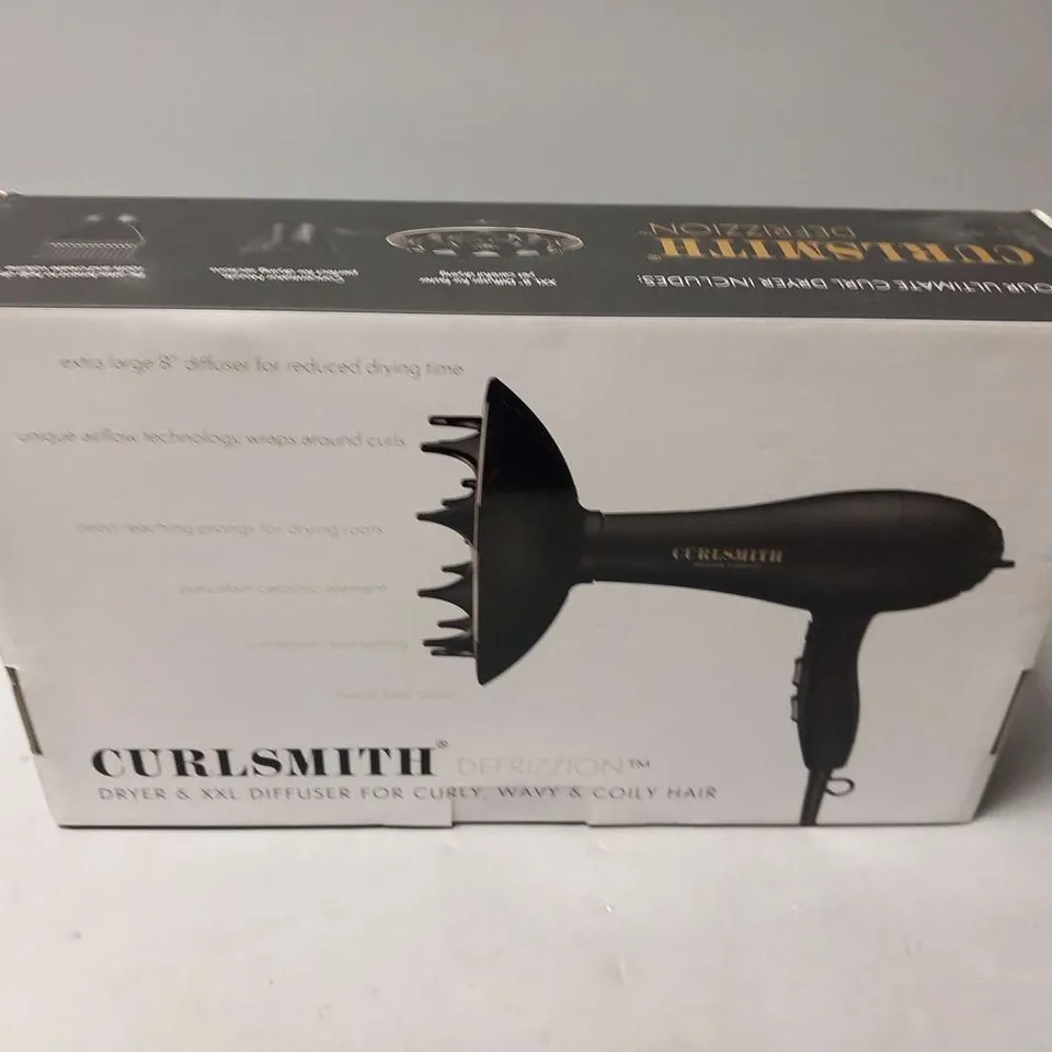 BOXED CURLSMITH DEFRIZZION DRYER AND XXL DIFFUSER FOR CURLY, WAVY AND OILY HAIR