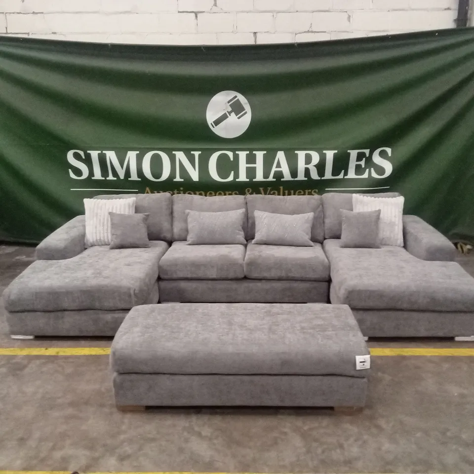 BROADGATE LARGE U-SHAPE MODULAR SOFA WITH FOOTSTOOL RRP £3299