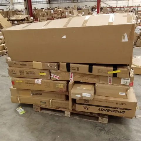 PALLET OF ASSORTED INCOMPLETE DESIGNER FURNITURE PARTS AND PIECES