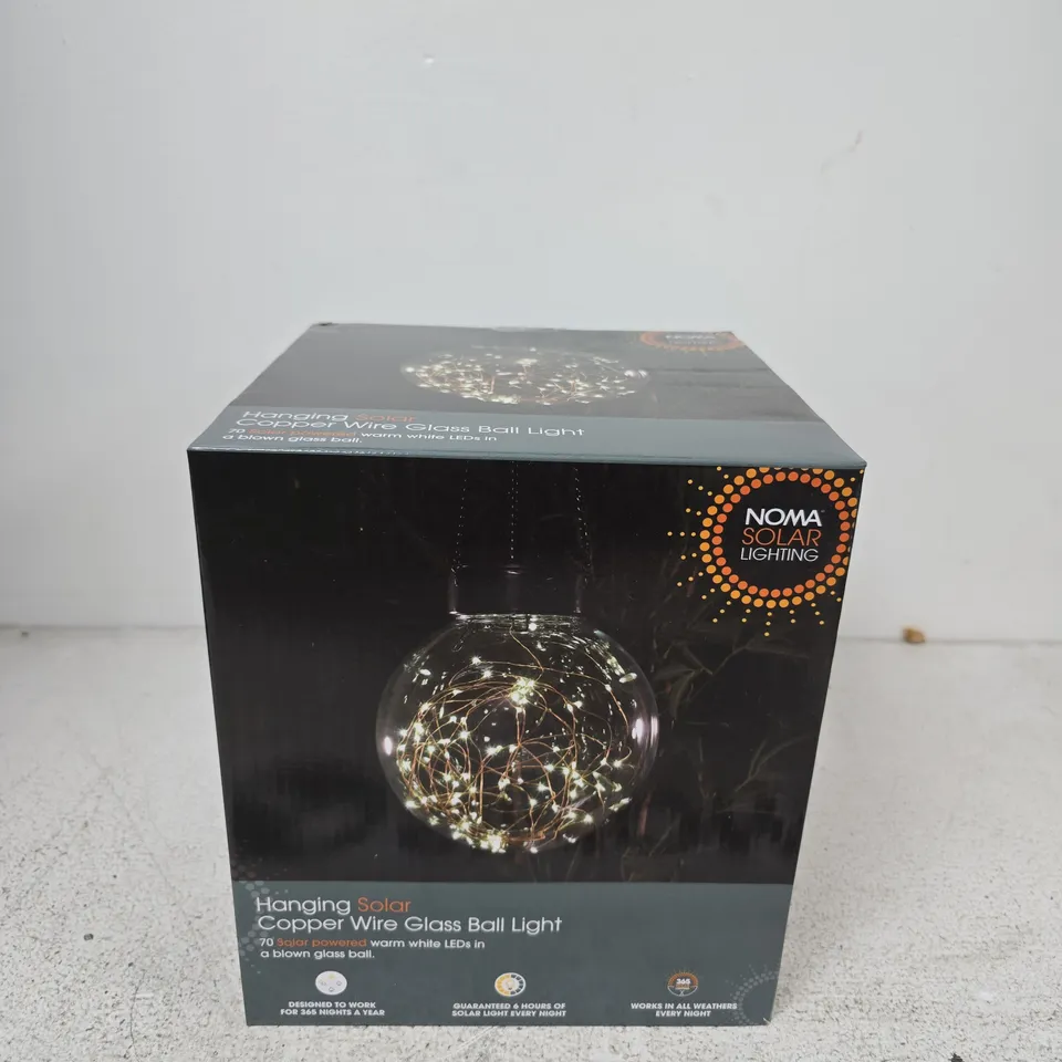 NOMA SOLAR HANGING COPPER WIRE GLASS BALL LIGHT – OUTDOOR GARDEN LIGHTING